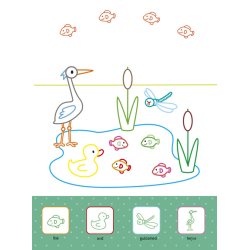 Malebog med dyrene i haven m. klistermrker 2-4 r